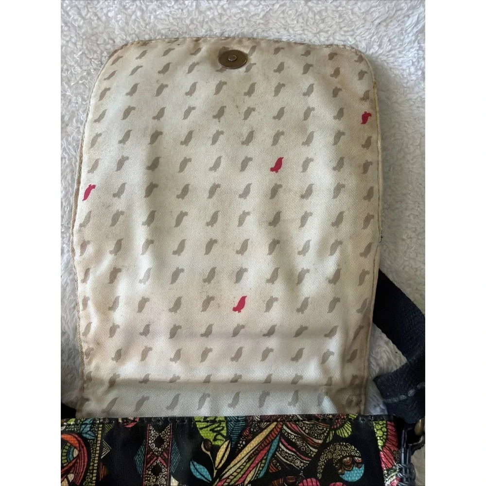 Sak Roots Purse Crossbody Bag Coated Eco Twill Floral Print Multicolored